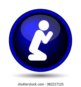 Prayer icon. Internet button on white background. EPS10 vector