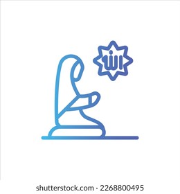 Gebetsymbol mit isoliertem Vektorgrafik und transparentem Hintergrund.