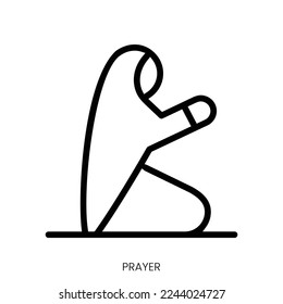 prayer icon. Line Art Style Design Isolated On White Background