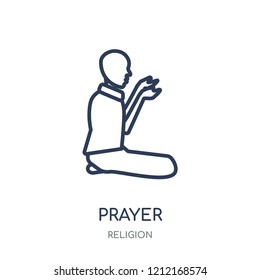 Prayer icon. Prayer linear symbol design from Religion collection. Simple outline element vector illustration on white background.