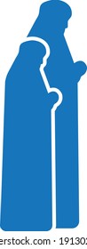 Gebetssymbol. muslimische Icon-Vektorgrafik (blaue Version)