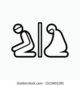 Prayer Icon. Muslim Worship Symbol. Applied for Info Graphics, Design Elements, Websites, Presentations, and Application - Vector Logo Template. 