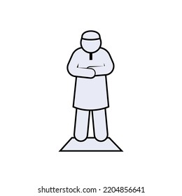 Prayer Icon. Muslim Worship Symbol. Sholat, One of Islamic Mandatory Worship. Applied for Info Graphics, Design Elements, Websites, Presentations, and Application - Vector Logo Template.    