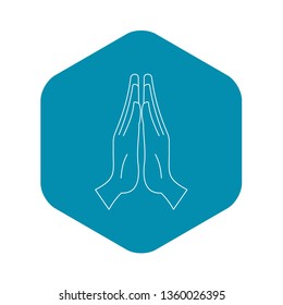 Prayer icon. Outline illustration of prayer vector icon for web