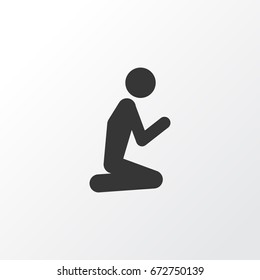Prayer Icon Symbol. Premium Quality Isolated Man Element In Trendy Style.