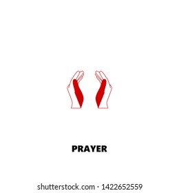 prayer icon. prayer vector design. sign design. red color