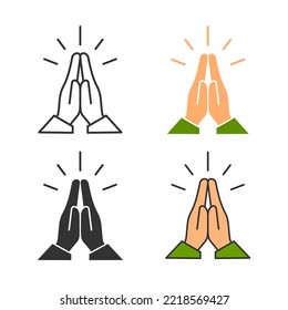 Prayer icon. Vector illustration isolated on white background.