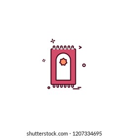 Prayer mat icon design vector 