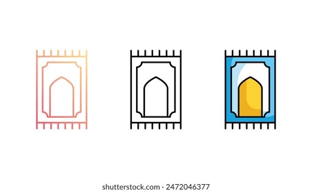Diseño de icono de alfombra de oración con fondo blanco ilustración de stock