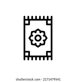 Prayer Mat Icon. Line Art Style Design Isolated On White Background