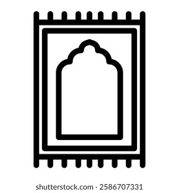 Prayer mat icon line style transparent