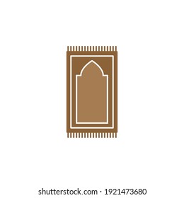 Prayer mat icon on white background. Traditional Islamic Background. Colorful ornamental vector design for rug, vector illustration