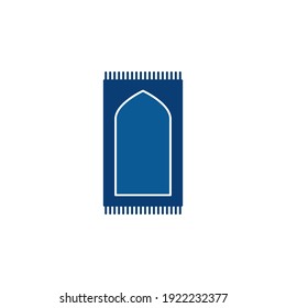 Prayer mat icon on white background. Traditional Islamic Background. Colorful ornamental vector design for rug, vector illustration