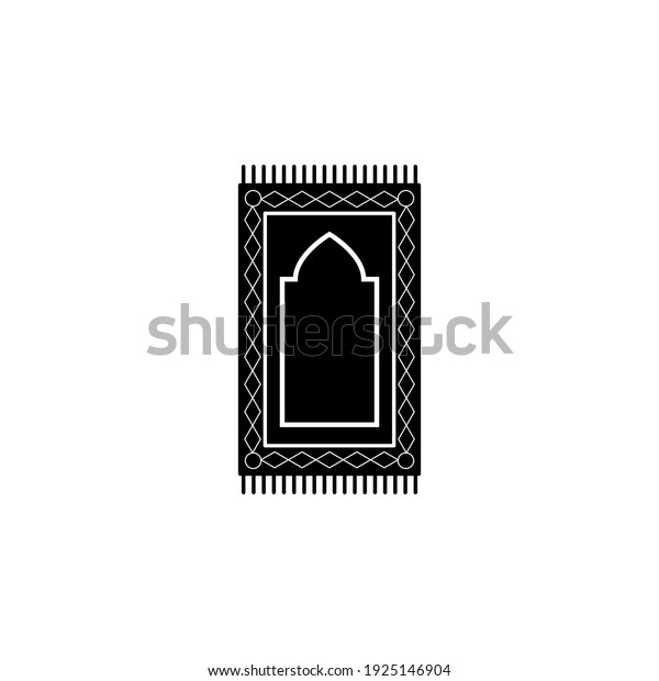 Prayer mat icon on white background.\
Traditional Islamic Background. vector\
illustration