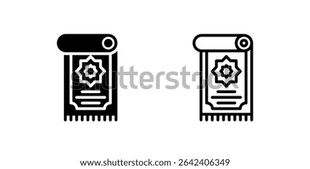 Prayer mat icon, used by Muslims during prayer, especially during Ramadan.