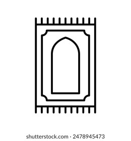 prayer mat icon with white background vector stock illustration