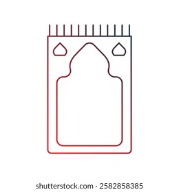 prayer mat icon with white background vector stock illustration