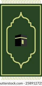 Prayer Mat Illustration with Flat Cartoon Design. Ramadan Kareem Symbol. Isolated Vector Clipart