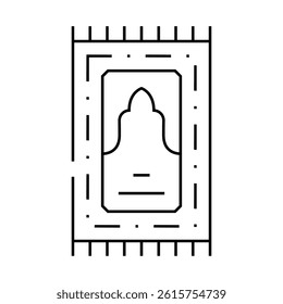 prayer mat islam muslim line icon vector. prayer mat islam muslim sign. isolated contour symbol black illustration