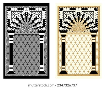 Prayer mat janamaz rug islamic vector design