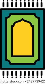 ilustración de plantilla de diseño vectorial de icono de línea de alfombra de oración con trazo y color editables