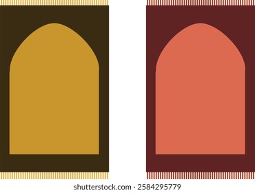 prayer mat or prayer rug, islamic prayer set, vector illustration