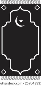 Prayer Mat Silhouette. Isolated on White Background. Vector Illustration
