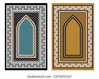 Prayer mat vector design set eps