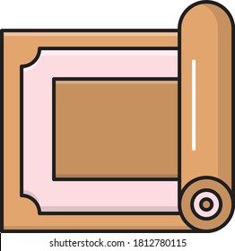 icono de color plano del vector de la alfombra de oración 