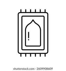 prayer mat vector outline icon. EPS 10 file