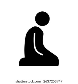 Prayer moslem icon illustration vector design template