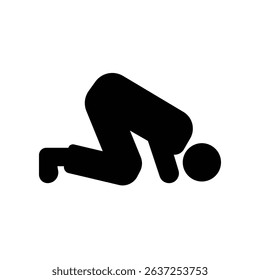Prayer moslem icon illustration vector design template