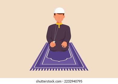 Prayer movement sitting. Julus. Prayer movement concept. Flat vector illustrations isolated.