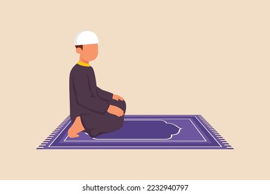 Prayer movement sitting. Julus. Prayer movement concept. Flat vector illustrations isolated.