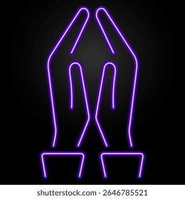 prayer neon sign, modern glowing banner design, colorful modern design trends on black background. Vector illustration.