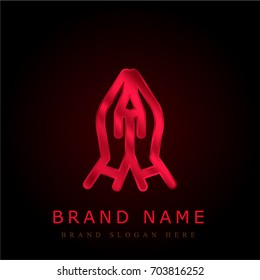 Prayer red chromium metallic logo
