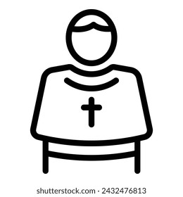 Prayer ritual service icon outline vector. Catholic bible. Mass religion