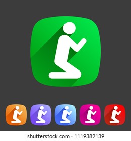 prayer room area icon flat web sign symbol logo label