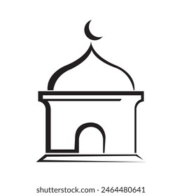 diseño de Plantilla de Ilustración vectorial de ícono de sala de oración