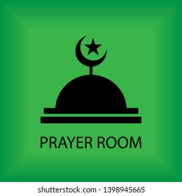 Prayer Room, Mosque Icon. Muslim Praying Area. Shalat Place Symbol for Design Elements, Websites, Presentation and Application - Vector.