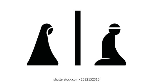 Pictograma vetorial de sala de oração. uma ilustração plana de design icônico.
