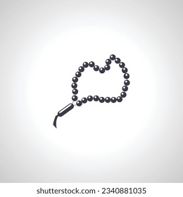 prayer rosary beads isolated icon.