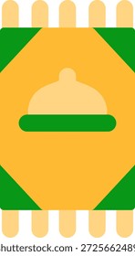 Diseño de icono de estilo plano de alfombra de oración