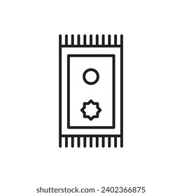 Prayer rug icon flat simple liner illustration on white background..eps