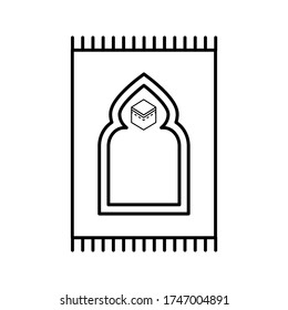 Prayer rug icon on white background. Traditional Islamic Background.