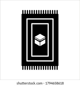 Prayer rug icon on white background. Traditional Islamic Background