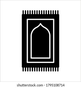 Prayer rug icon on white background. Traditional Islamic Background