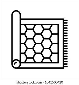 Prayer rug icon on white background. Traditional Islamic Background. color editable