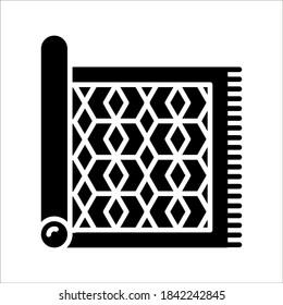 Prayer rug icon on white background. Traditional Islamic Background. color editable