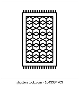 Prayer rug icon on white background. Traditional Islamic Background. color editable